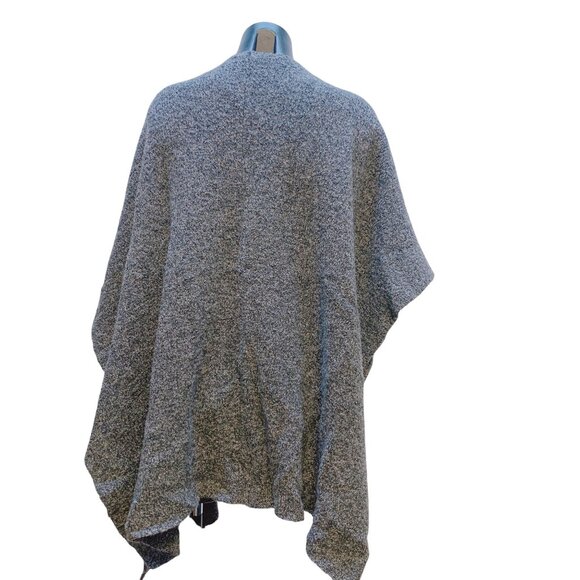 Eskandar Gray Wool Blend Poncho Cardigan OS - Picture 2 of 9